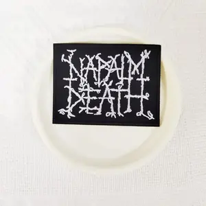 1PCS NAPALM DEATH dark and wild style embroidery fabric patch, with creative font effect design, DIY decorative patch fabric patch for hats, bags, shoes, and clothing, durable material with back hot melt adhesive that can be sewn, ironed, and washed