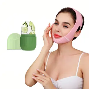 Facial Skin Care Tool Set, 2 Counts/set Face Lifting Strap & Ice Roller, Professional Facial Beauty Care Tool for Women