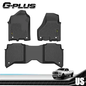 G-PLUS Floor Mats Compatible with Ram 2500 3500 Crew Cab 2019-2024 with 1st Row Bucket or Bench Seats, Includes 1st & 2nd Row Full Set, All Weather Protection TPE Floor Liners Black