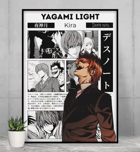 Yagami Light Death Note Anime Poster, Manga Wall Artwork Prints, Home Decor Gift - POSTER NO FRAME