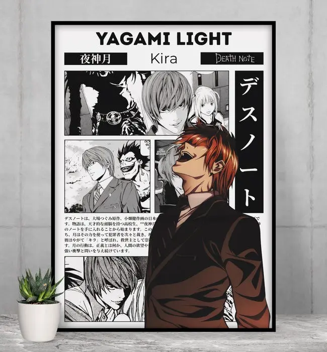 Pinterest Death Note Poster Yagami Light Death Note Anime Poster, Manga Wall Artwork Prints, Home ...