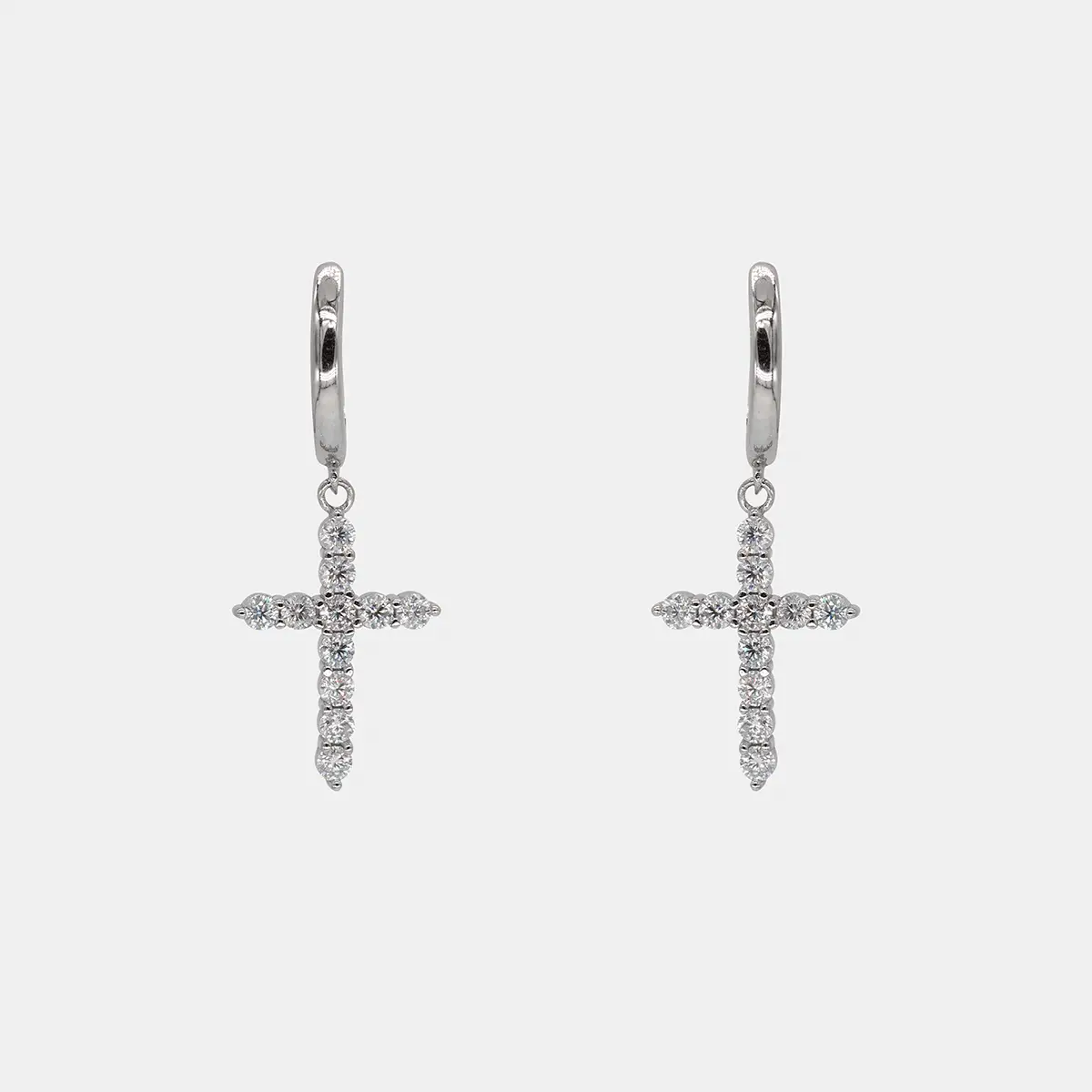 【232】Cross Synthetic Moissanite Earrings – Elegant Vintage Fashion Jewelry for Women, Perfect for Special Occasions cross pendant