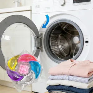 6-In-1 Scented Laundry Pearls, Laundry Pods, Deep Cleaning Stain Removal, Liquid Detergent, Aromatic Beads, Bucket Pack, Bagged, Home Use, Clothes Wash Balls