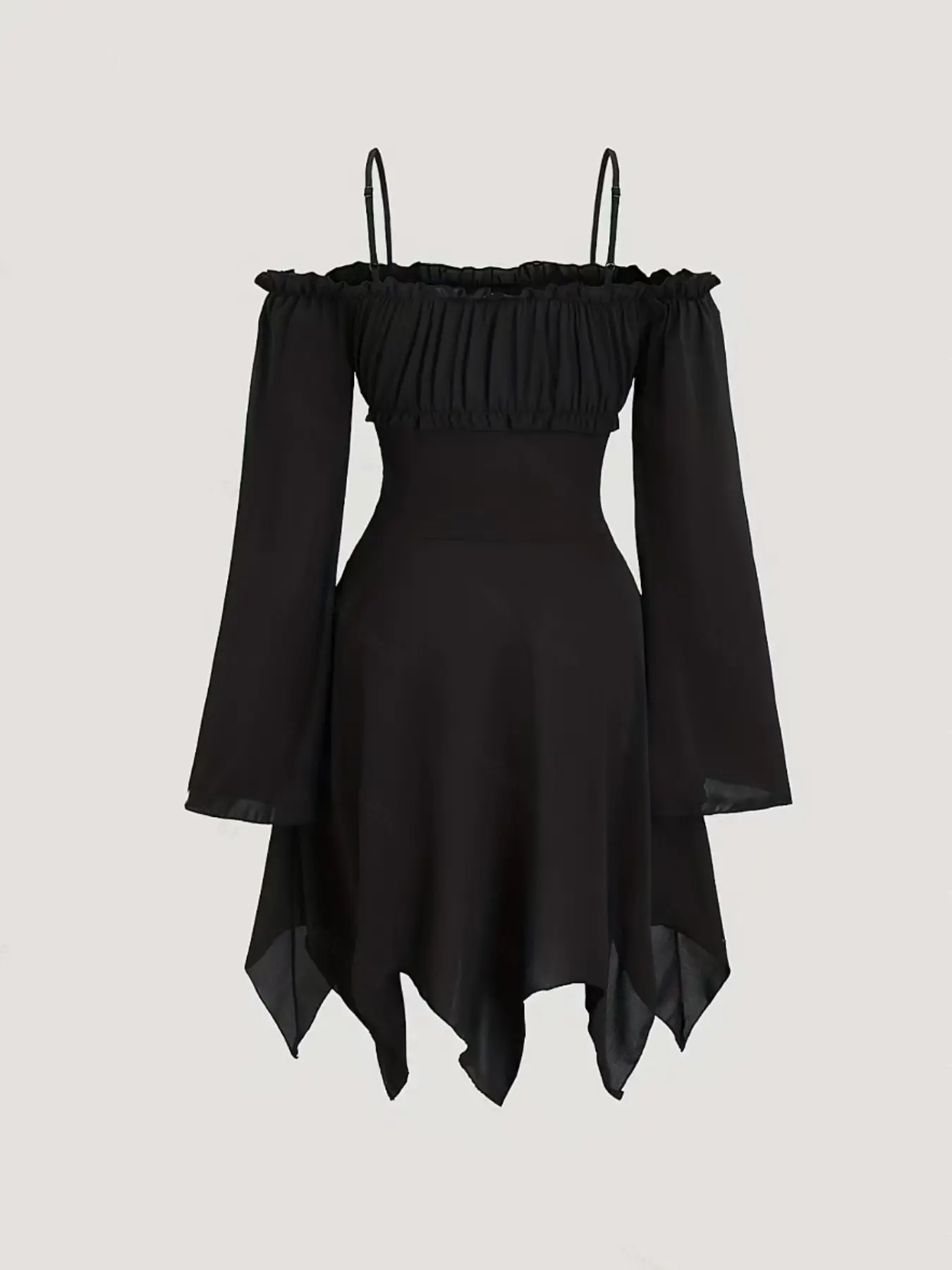 Women's Gothic Asymmetrical Hem Dress, Costumes, Sweet Vintage Style, Tie  Back Long Sleeve, Halter Neck, Perfect for Halloween & Easter - TikTok Shop
