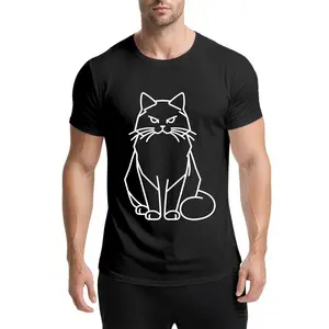 Funny Ragdoll Cat T-Shirt fashion street style for Him Men's Black Graphic Tee 100% Cotton Soft Comfortable Fit Single-sided Printing Cat Dad Gift Streetwear good graphic tees men's t shirts