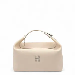 Pre-owned HERMÈS Leather tote bags Hermes Bride A Brac Gm Canvas Beige Green White (0729m7)