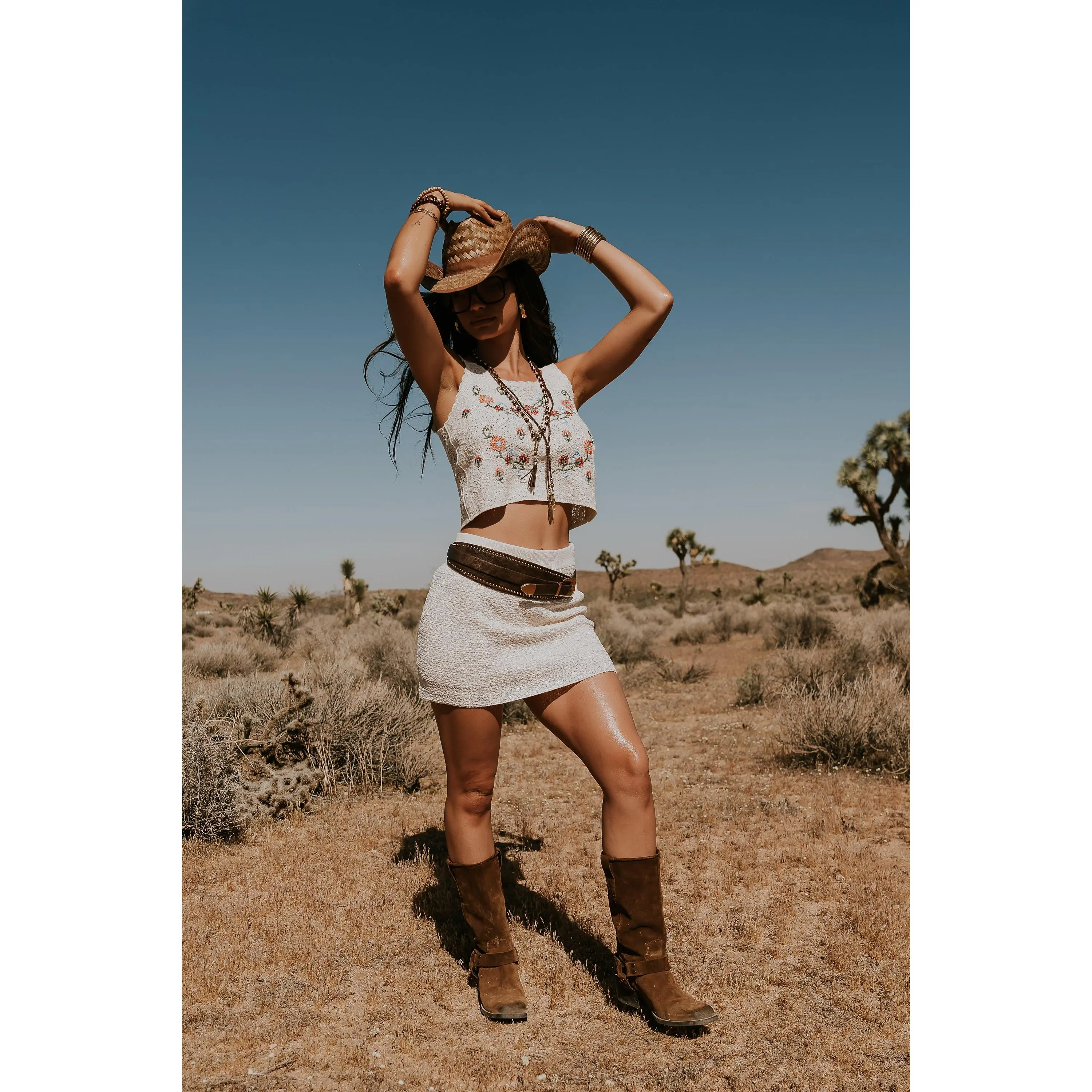 Women's Avia Chic Crochet Shell Mini Short Skirt - Rayon-Polyester Fabric, Hand Wash Only