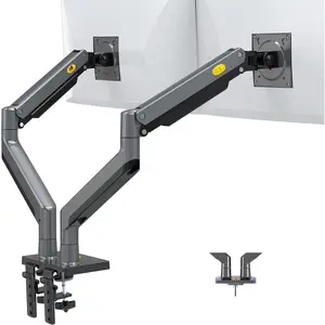 Dual  Arm Ultra Wide Full Motion Swivel  Mount for 22''-32'' Monitors Load Capacity from 4.4 to 26.4lbs for Each Arm Height Adjustable  Stand G35