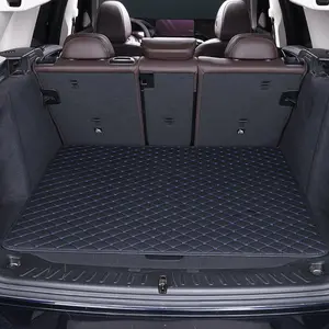 Universal Car Trunk Mat, Embroidered PU Leather Cargo Liner, Fits Hatchback Sedan Suv Models, Durable & Stylish Interior Accessory, Construction, Durability