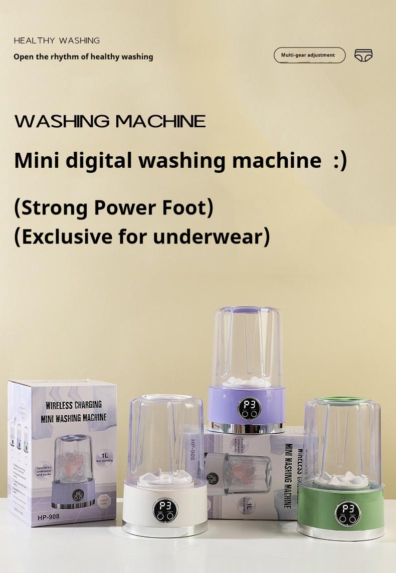 Portable USB-Rechargeable Mini Washer for Underwear &Socks Automatic Cleaning No Plug 20 Washes per Charge Compact Design with LED Display Separate Washing for Socks & Underwear Idealfor Travel Home RV Use Portable USB-Rechargeable Mini Washer for Underwear &Socks Automatic Cleaning No Plug 20 Washes per Charge Compact Design with LED Display Separate Washing for Socks & Underwear Idealfor Travel Home RV Use