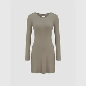 Cider [size 0-10] Round Neck Cut Out Mini Dress Dealsforyou