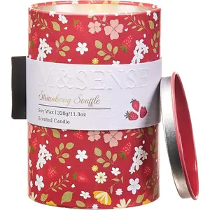 Spring Candle 11.3 oz,Strawberry Souffle Scented Candle,Non-Toxin Soy Wax for  Scented, Floral Candles  for Women, Up to 70 Hours  Long-Lasting
