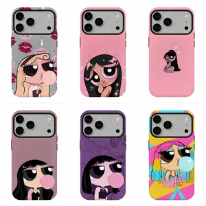 Bratz‑Style Power Girl Bubblegum Phone Case, Pink Y2K Coquette Aesthetic Print Protective Cover, Compatible for iPhone 17Promax 16 15 14 13 12 11 and for Samsung S26-S21, Best Gift For Her