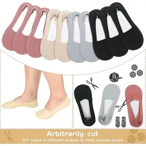 5-10 Pairs No Show Socks Women Men Low Cut Liner Socks Ice Silk Socks Nonslip Liner Socks Invisible Socks Thin Socks