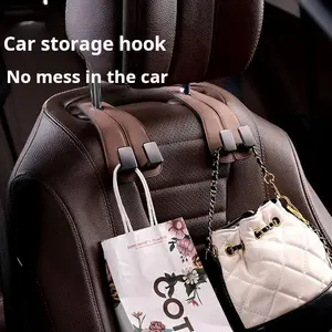 Multifunctional suede hook on the back of the car seat. Multifunctional upgrade in the car. Hidden double hook. Flip-up car rear seat water cup bag. Large capacity storage and storage small hook.