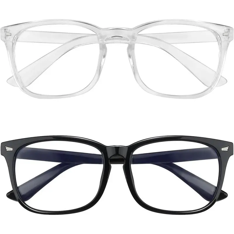 2-Pack Blue Light Blocking Glasses with Blue Light Blocking Lens, Unisex Eyeglasses for Reducing Eyestrain from Digital Devices, Glasses Blue Light