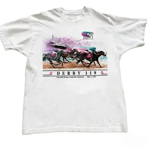 Derby 119 Churchill Downs Kentucky Horse Racing Vintage White Gildan T-Shirt - Retro 1993 Kentucky Derby Graphic Tee