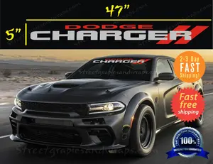 Dodge Charger Windshield Vinyl Decal Sticker 47" x 5" High-Quality Durable Material USA Made Vehicle Exterior Decoration Fast Shipping