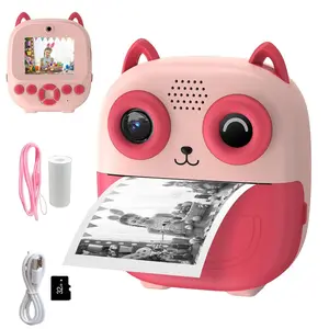 Instant Print Camera for Kids, Dual Lens Digital Camera, Thermal Printing, 2.4 Inch Screen, Supports & or Color Paper, Christmas Gift