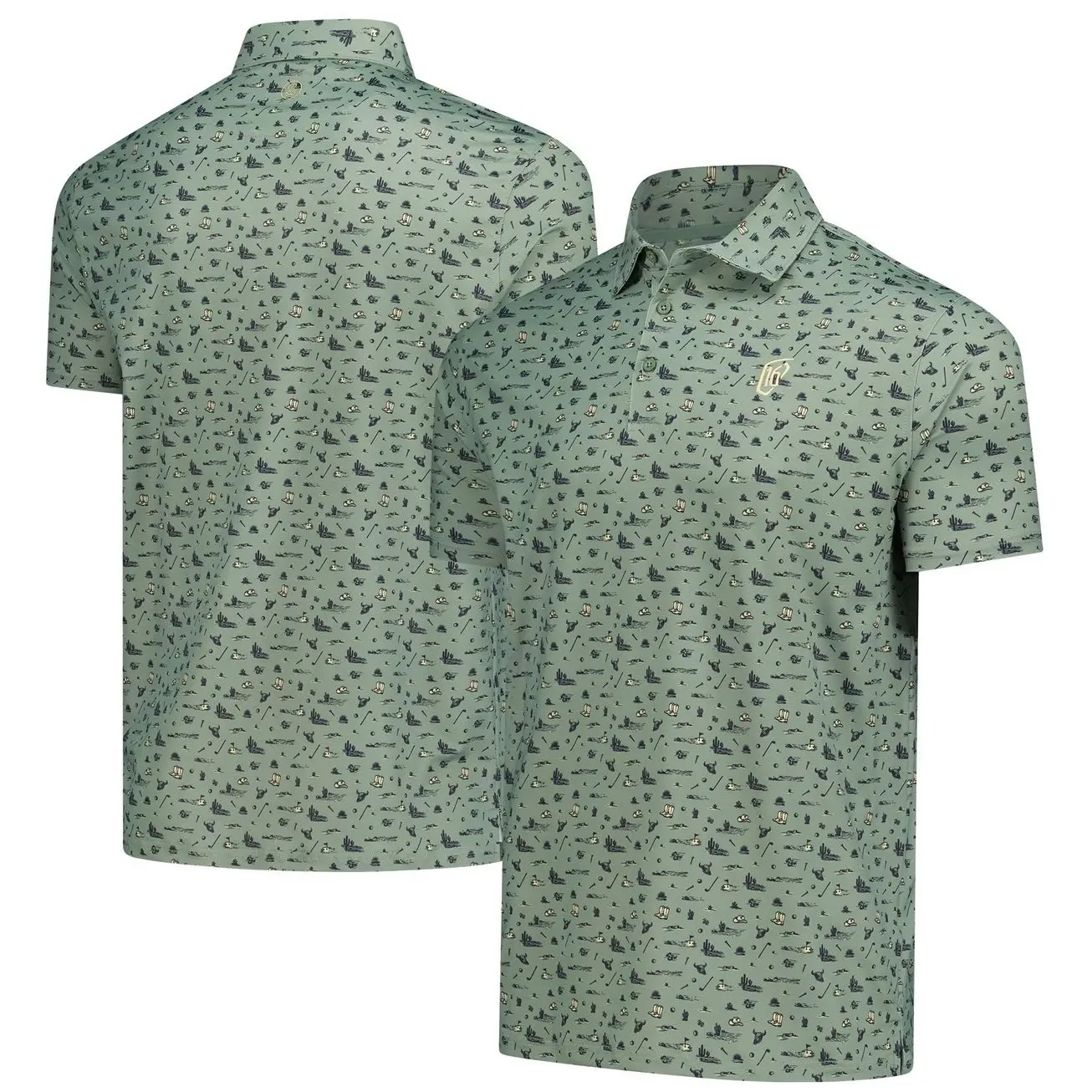 WM Phoenix Open Barstool Golf Printed Polo - Green