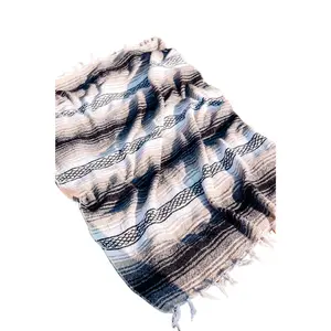 NEWPORT BEACH BLANKETS Lightweight 73"x48" 50% Acrylic 40% Polyester 10% Cotton Blend Machine Washable Beach Blanket