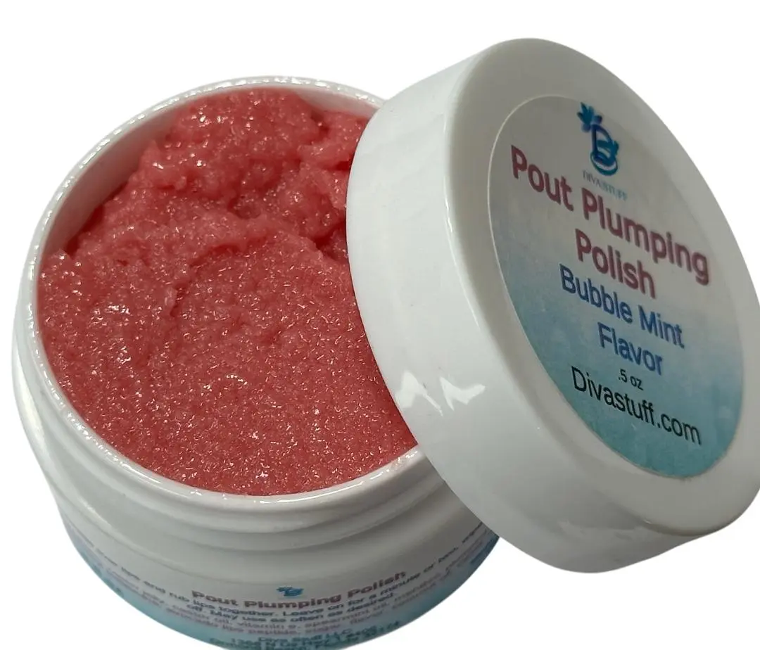 Pout Plumping Polish, Bubblemint Flavor, By Diva Stuff, Tasty Lip Scrub With Plumping Properties