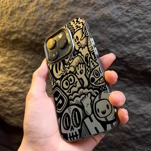 Graffiti Pattern Phone Case, Shockproof Phone Protective Cover, Phone Accessory Compatible with iPhone 15 14 13 12 11 Pro Max