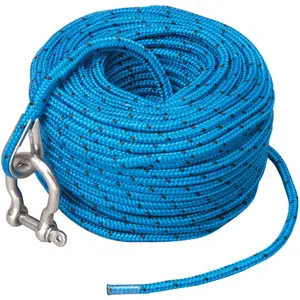 TRAC Outdoor Products Anchor Rope 5mm x 100 ft. SS Shackle TRAC Outdoor Products Anchor Rope 5mm x 100 ft. SS Shackle