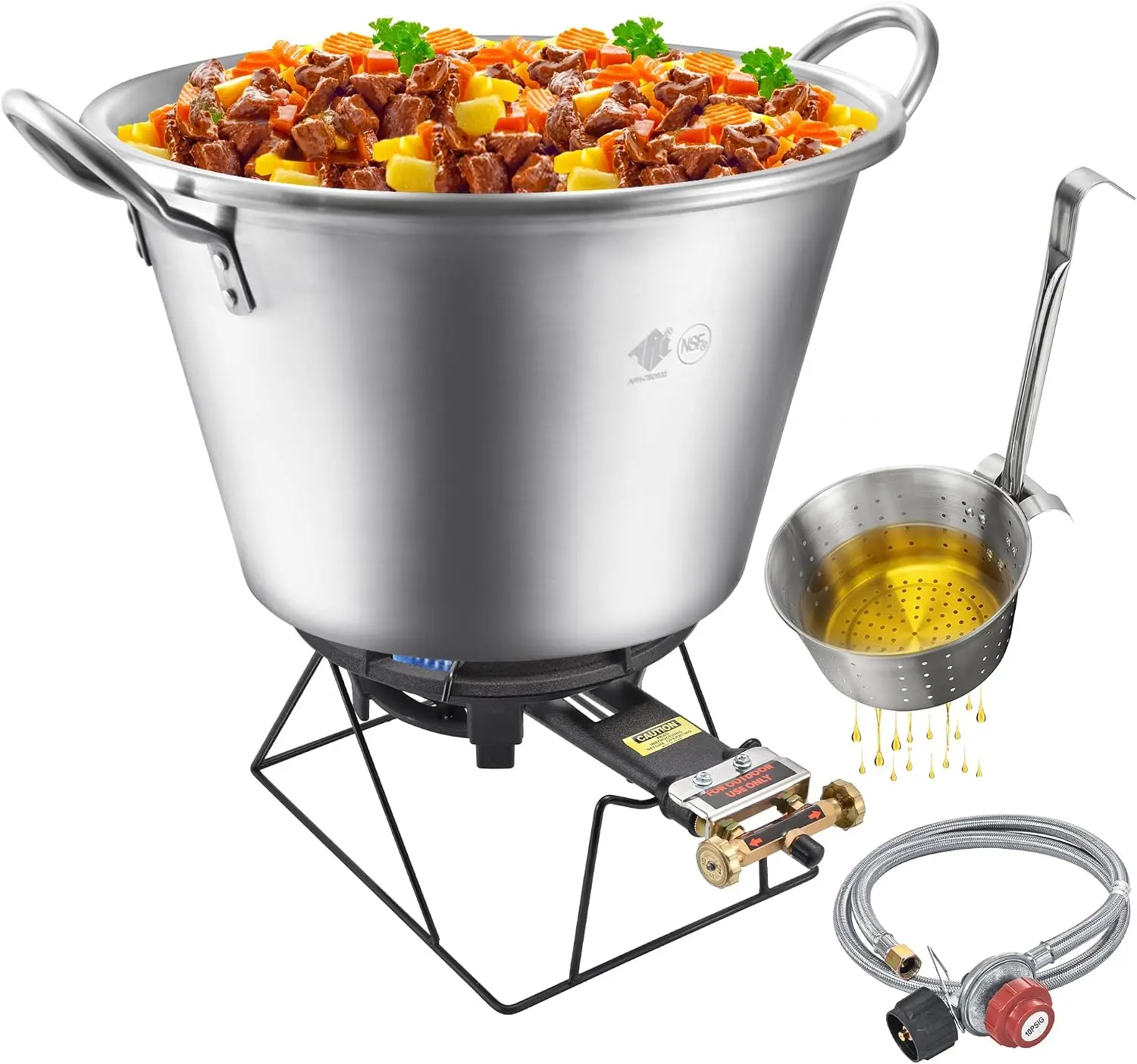 ARC 41/69QT Mexican Cazo Set Outdoor Wok,80,000BTU Propane Burner,Fry Basket