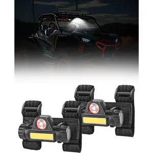 Dome Light – Rechargeable UTV Cage Roof Lights, Universally fit Polaris Can-Am Yamaha Arctic Cat Kawasaki as UTV Spot Light, Reading Light, Work Light, Waterproof & Durable (2pcs)