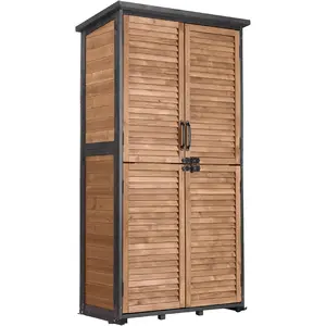 Outdoor Storage Cabinet Upgraded with Metal Frame Durable Storage Shed with Floor and Adjustable Shevels Waterproof Garden Tool Shed