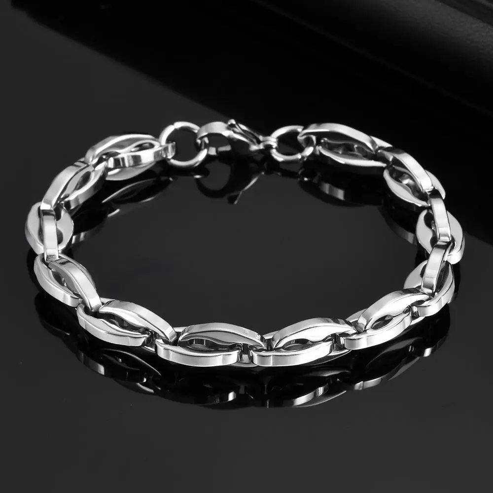 Vnox Waterproof Stainless Steel Link Chain Bracelets, Mens Handmade 2025 New Fashion Bracelet Wristband