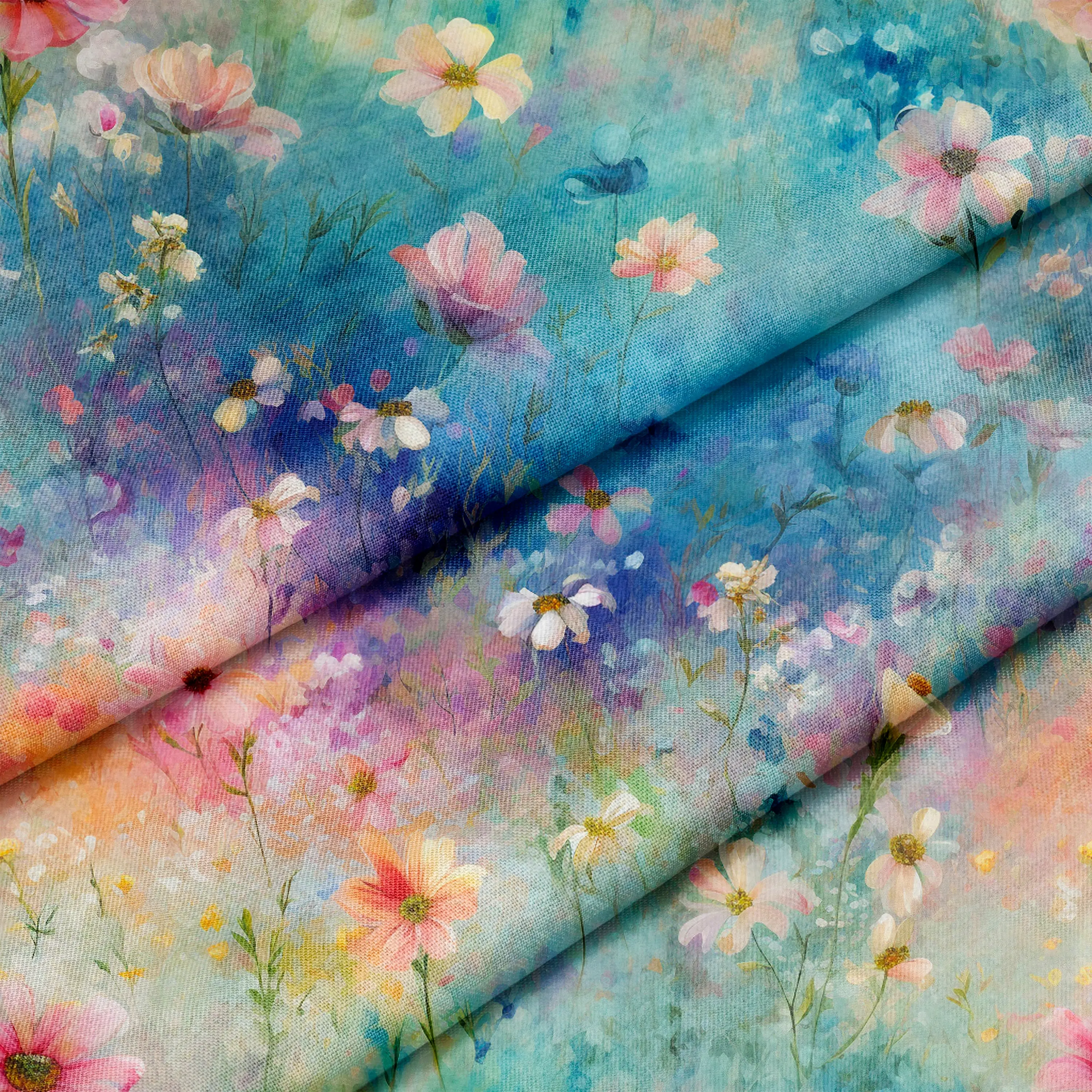 Pastel Meadows – 100% Quilting Cotton Fabric by the Yard