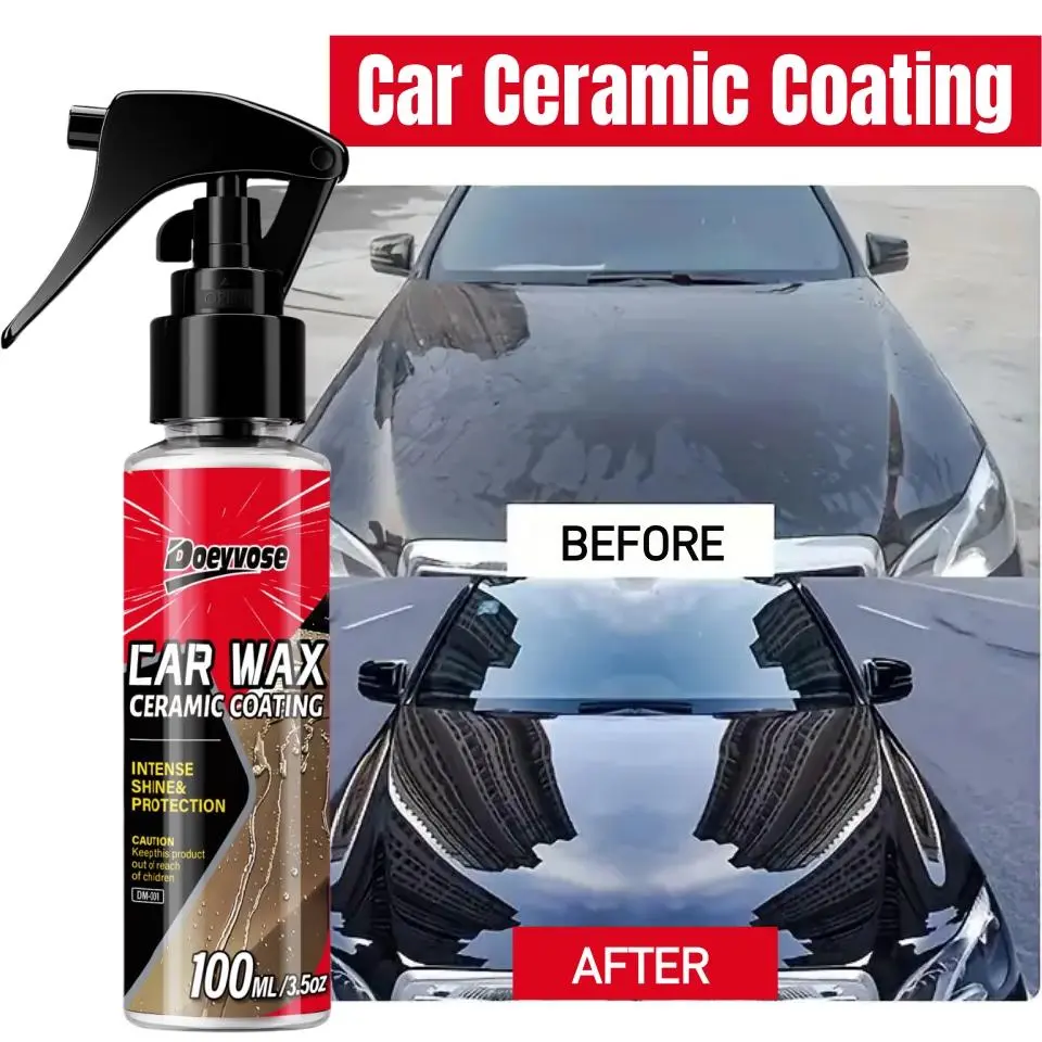 Universal Car Ceramic Coating Spray, Car Wax Ceramic Coating, Nano Layer for Glossy Finish, Rainproof & Stain Removal, High Shine Automotive Paint Protection, Quick Acting Car Coating Spray