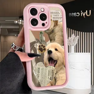 Smart Dog Case for iPhone 16e 15 17 Air 16 14 13 12 11 Pro Max Plus X XS Shockproof Full Camera Protection Durable Slim Silicone Cover Festive Snowman Design