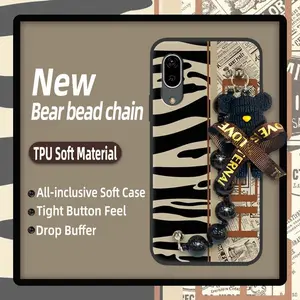 silicone Waterproof Phone Case For Sharp Aquos Sense3 Lite/Sense3/Basio/One S7/SH-02M/SHV45 soft case Bear bracelet Skin-friendly feel Simplicity cute Back Cover Dirt-resistant