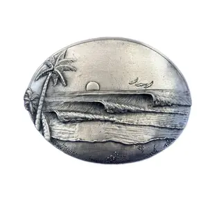 Strickly Boarding & Joe Paradise feature The Line Belt Buckle Handcarved perfect point break Wave Design Lead-Free Pewter Custom Surf Jewelry for Surfers