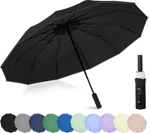 Windproof Compact Rain Umbrella for Travel 42/46 Inch  Fabric Auto Open  for Purse and Backpack Portable Umbrella for Women and Men
