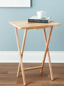 Indoor Single Folding TV Tray Table Natural L 19 x W 15 x H 26 inches.