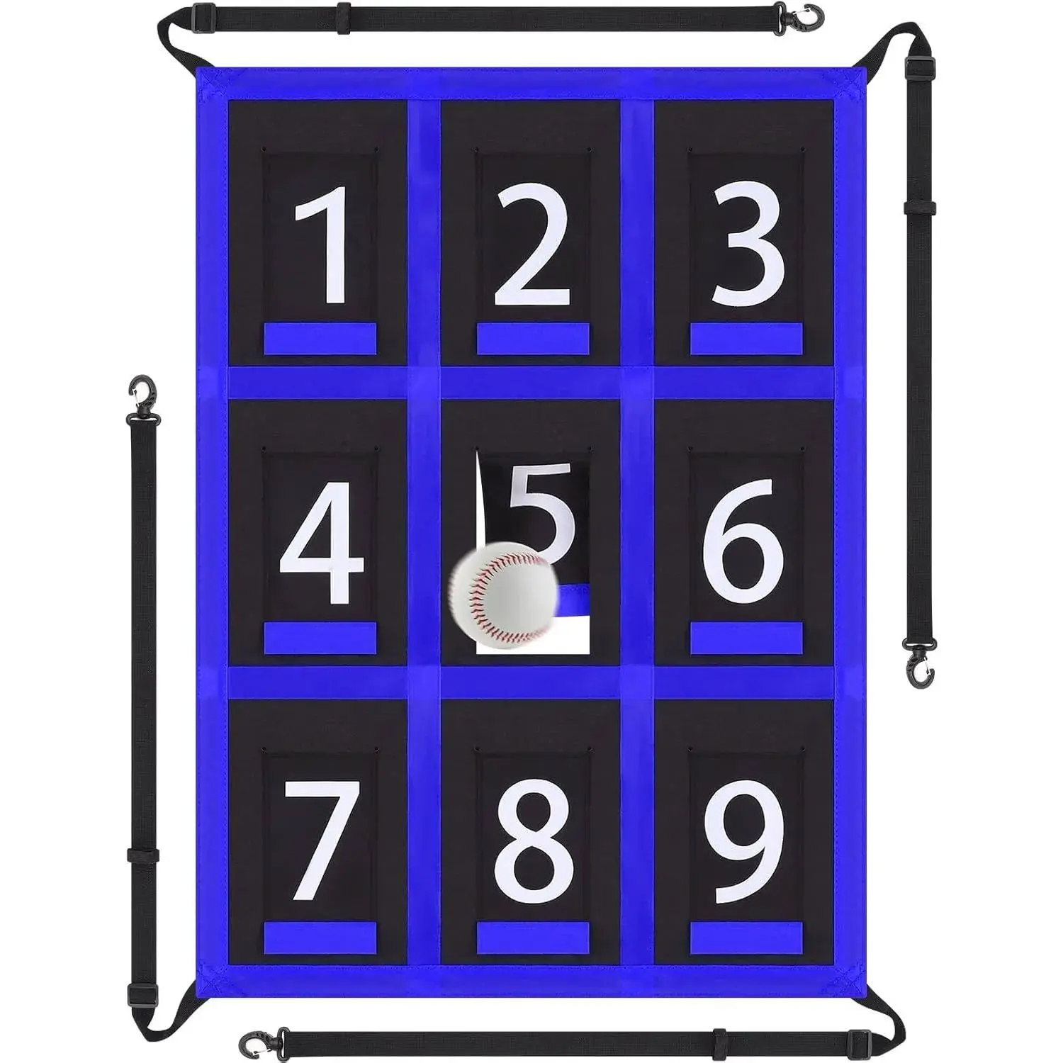 Adjustable Baseball Softball Pitching Target, Numbered Strike Zone Target for Baseball Net, 9 Hole Pitching Net, Practice Accuracy Training Throwing for Softball Hitting Batting Catching