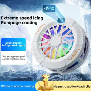 New Temperature Display Magnetic Semiconductor Phone Cooler, 2-In-1 Magnet + Back Clip Fast Cooling, Fits iPhone Samsung Huawei Oppo Vivo Android