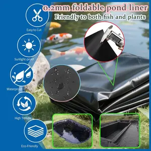 20 Mil Hdep Rubber Koi Pond Liner, Ideal for Outdoor Preformed Ponds, Waterfalls, Streams, for Elegant Garden Design