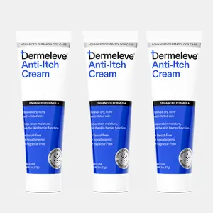 Dermeleve Anti-Itch Cream 2oz. (3 pack) - Moisturizing Itch Relief Cream with Shea Butter, Hyaluronic Acid & Vitamins for Smooth Skin