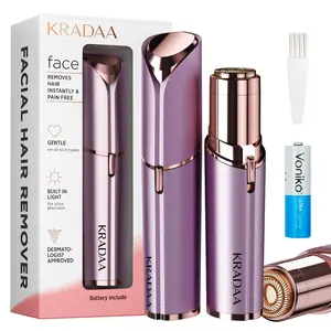Kradaa Facial Hair Removal for Women: Painless Face Shaver for Women - Electric Hair Removal Device for Face Lips Peach Fuzz with Light