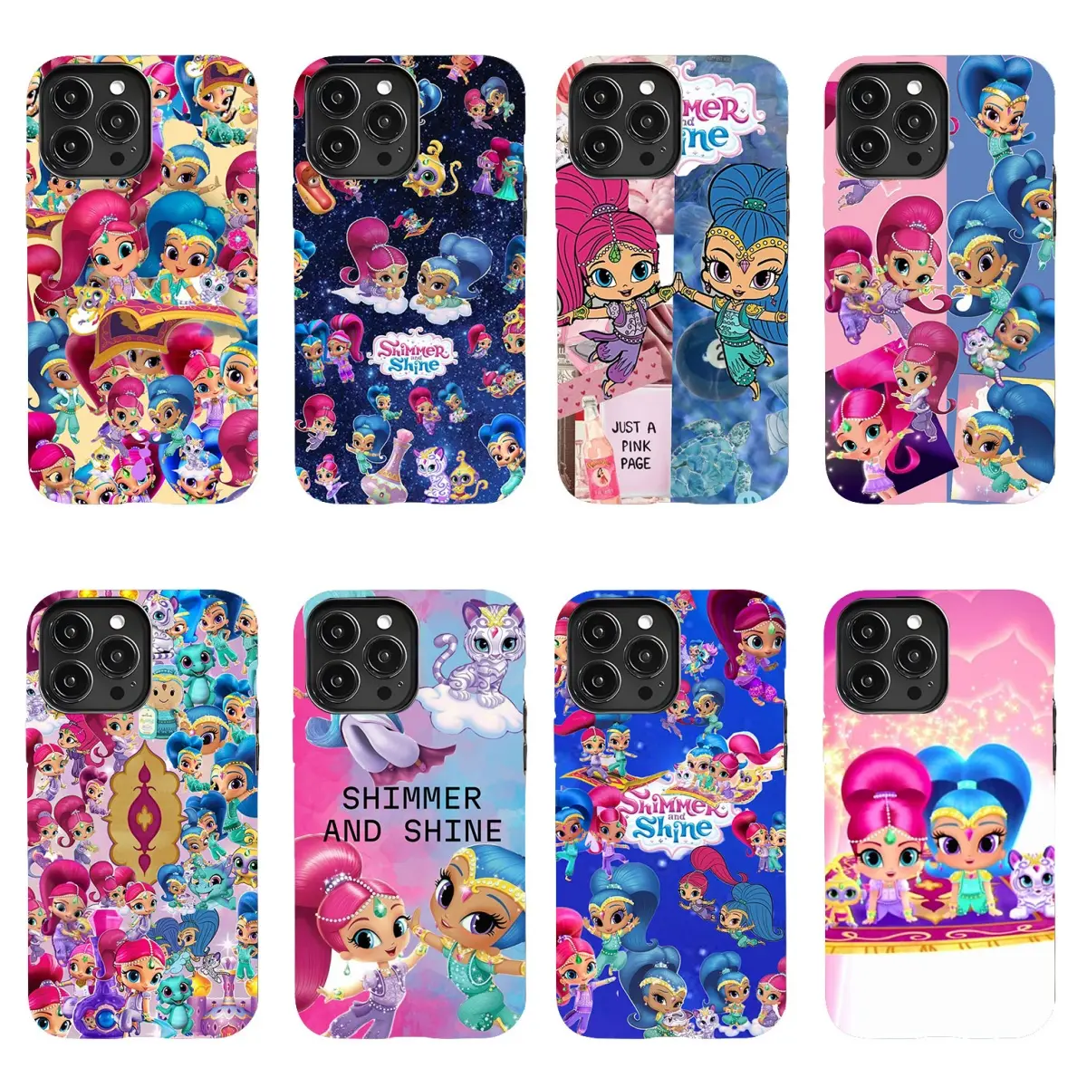 Shimmer and Shine Phone Case — Cute Magical Genie Princess Rainbow Aesthetic Style, Cartoon Kawaii Trend, Colorful Protective Cover — Compatible with iPhone 11–17 Pro Max/Plus Series and Samsung Galaxy S23–25 Series