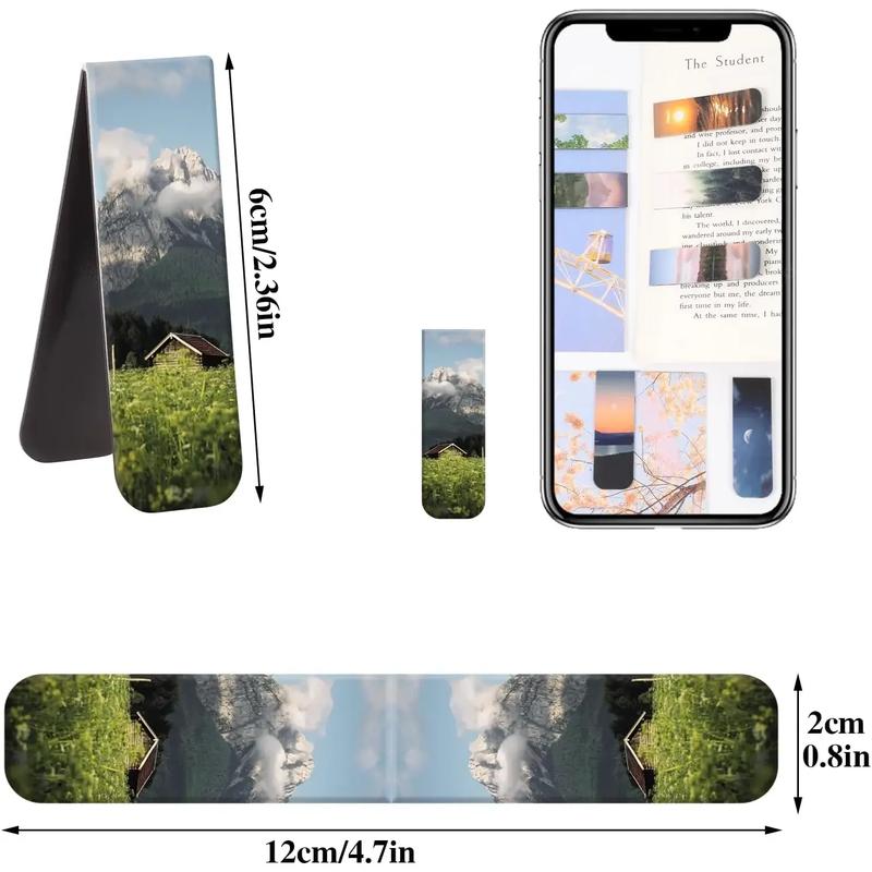 48 Pcs Magnetic Bookmarks, 24 Styles Cute Landscape Magnet Book Markers Magnetic Page Clip, Funny Magnet Page Markers Gifts for Women Men Reading