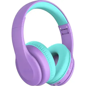 Kids Bluetooth Headphones, Lightweight Wireless Headphones for Kids, 85/94dB Volume Limited, 60 Hours Playtime, Bluetooth 5.3, Over-Ear Toddler Headsets with Built-in Mic-Purple