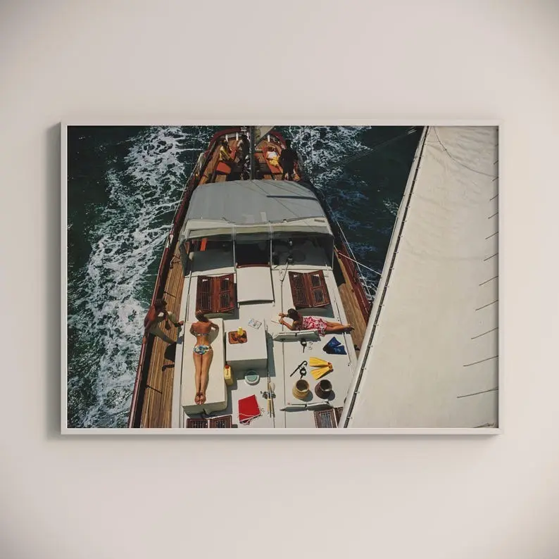 Slim aarons Deck Dwellers Print Poster , Vintage Photography