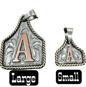 Handmade Cow Tag Necklace & Keychain with Copper Initial. Custom Made. Texas-Based. Fashion Jewelry Accessories