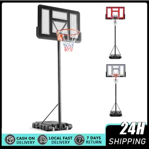 Portable Basketball Hoop Outdoor 6.1-10FT Adjustable Height, 44 Inch Shatterproof Backboard/Shock Absorbent Rim, Fillable Base, 2 Wheels for Backyard/Driveway Adjustable Height, Portable Basketball Hoop Goal Court System for Kids/Adults tiktokshopspringgl